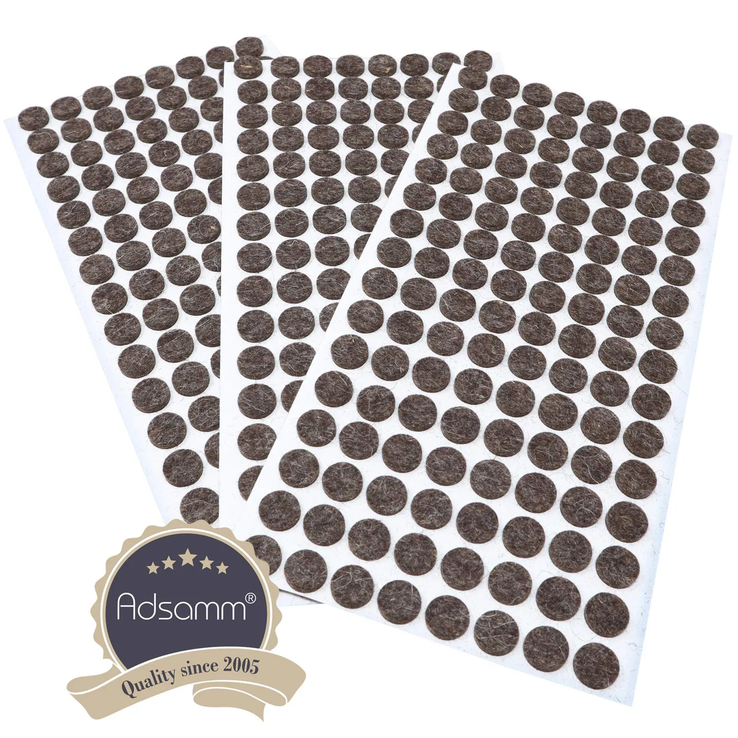 Adsamm Quality Feltrini Lana Tondi Ø 12 mm Marroni 384 pz 3 mm