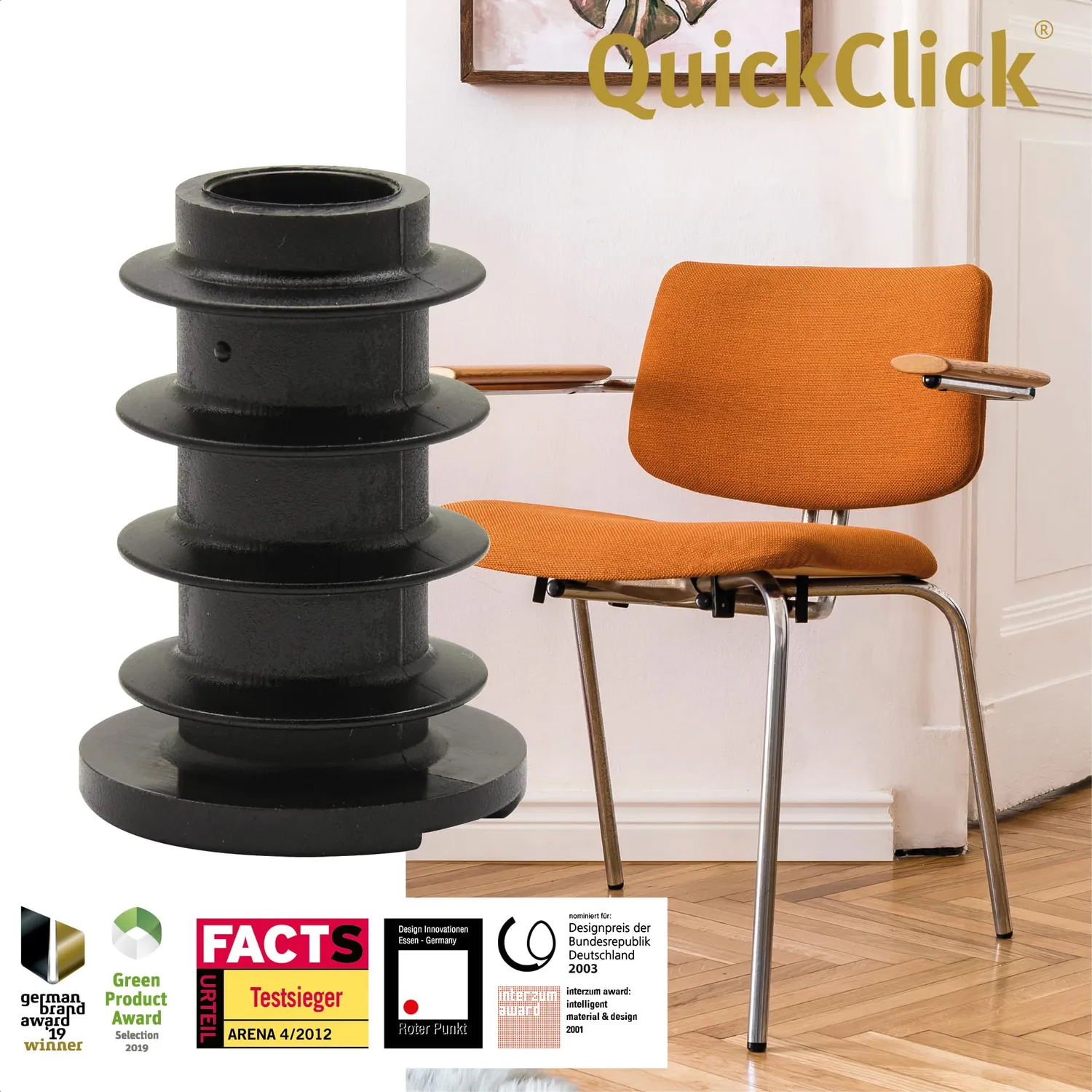 Wagner QuickClick 15786600 feltrini sedie 16/20 mm 0° 4 pezzi