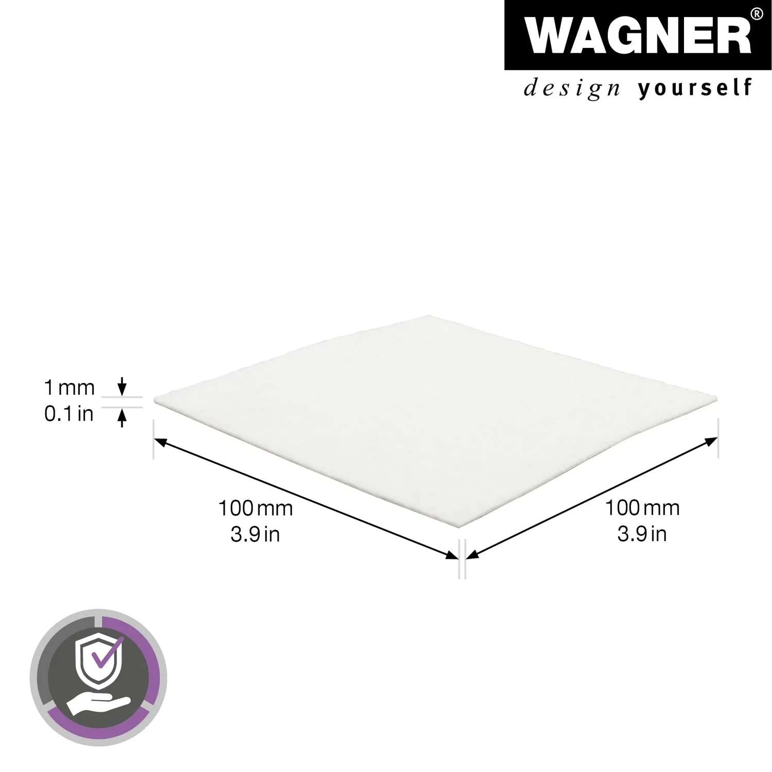 Wagner 15000399 feltro adesivo bianco 100x100 mm da ritagliare