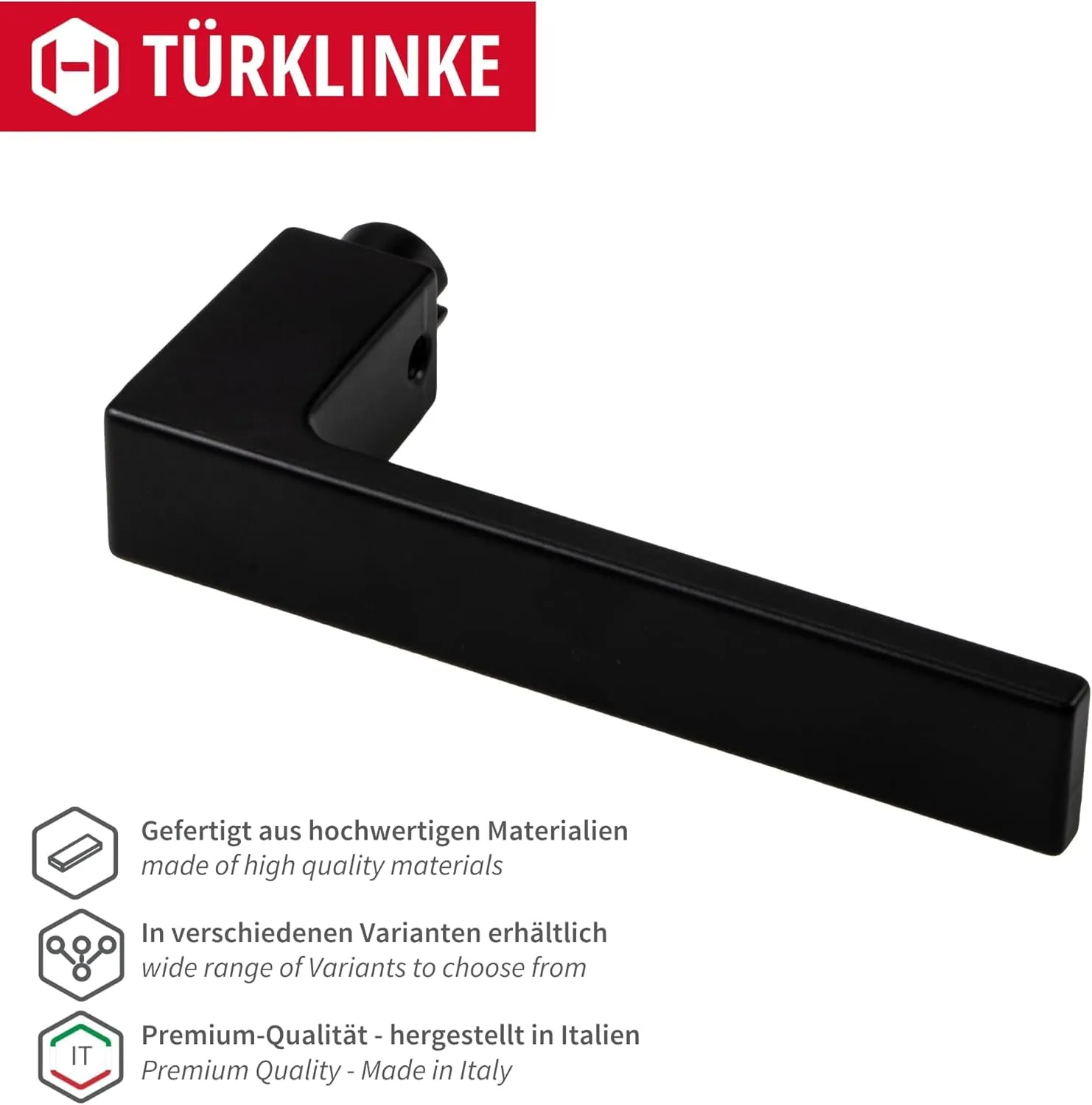 Gedotec Push 1317 maniglia porta BB rosetta 50 mm nero opaco