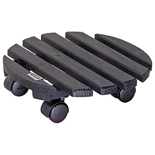 Wagner Nature carrello piante legno nero tondo 29 cm 100 kg