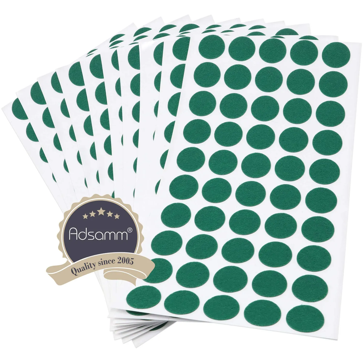 Adsamm ultrasottili feltrini per mobili rotondi Ø20mm verdi 500pz 1,5mm