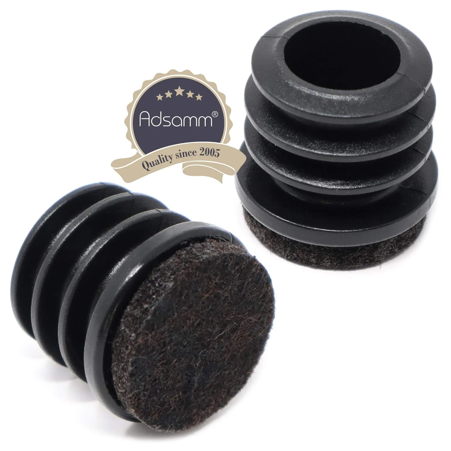 Adsamm puntali alettati tondi Ø21-23 mm neri 32 pezzi feltro