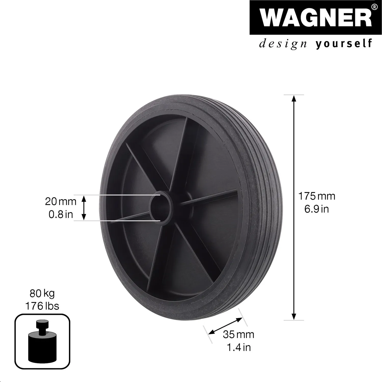 Wagner RO 8175 ruota a disco 175 mm 80 kg