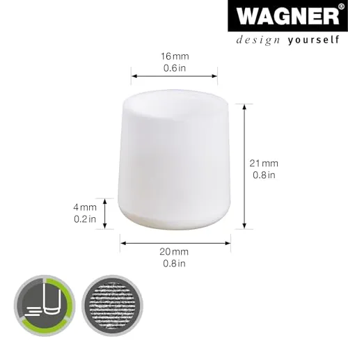 Wagner 15061799 tappi tondi bianchi Ø16/20 mm 4 pezzi