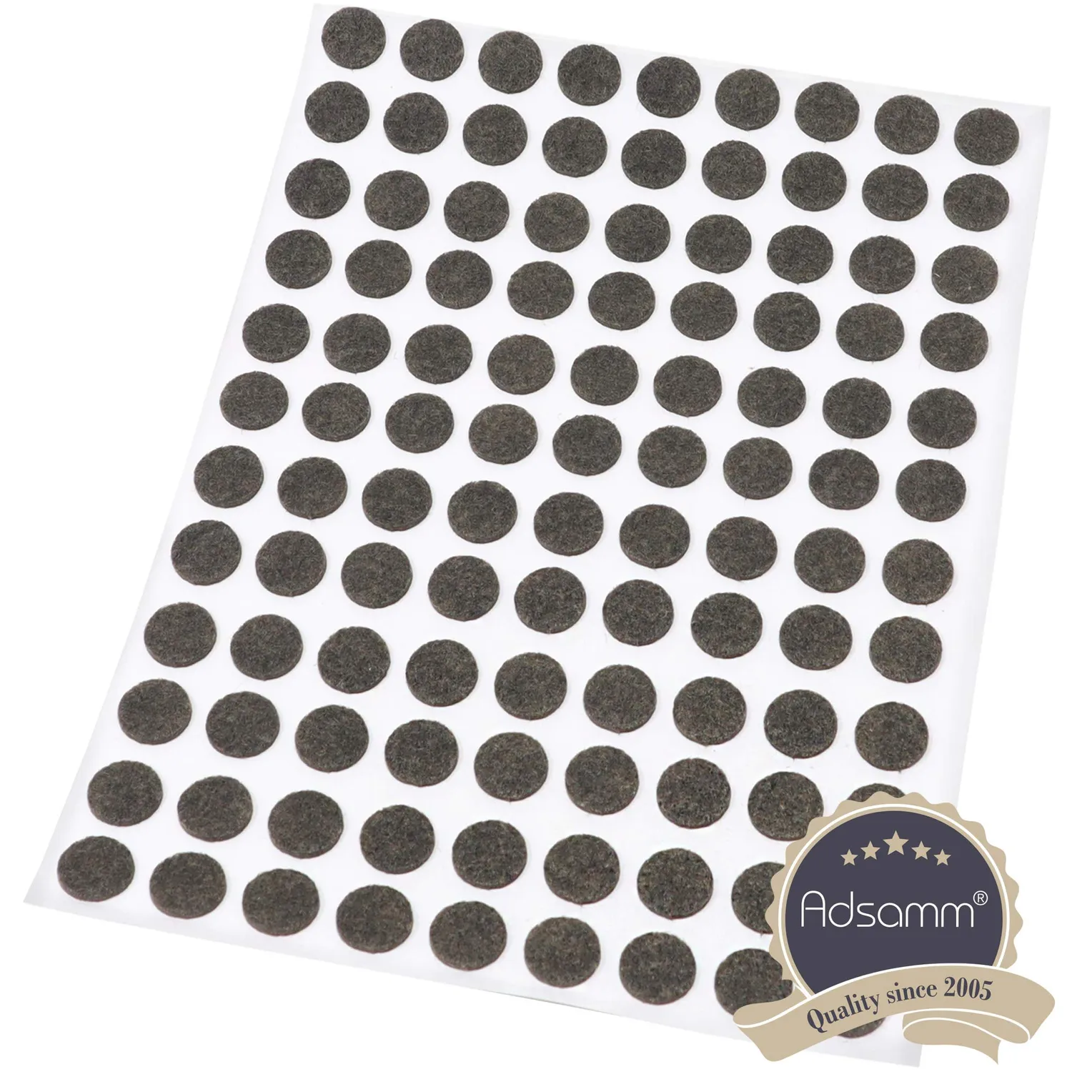 Adsamm feltrini ultrasottili ø 10 mm marroni 108 pezzi 1,5 mm