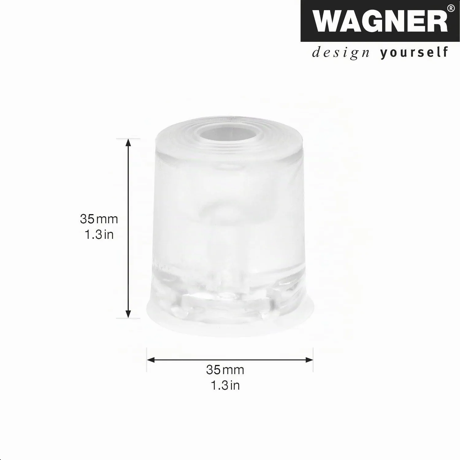 Wagner Vulcano fermaporta parete trasparente Ø35x35 mm