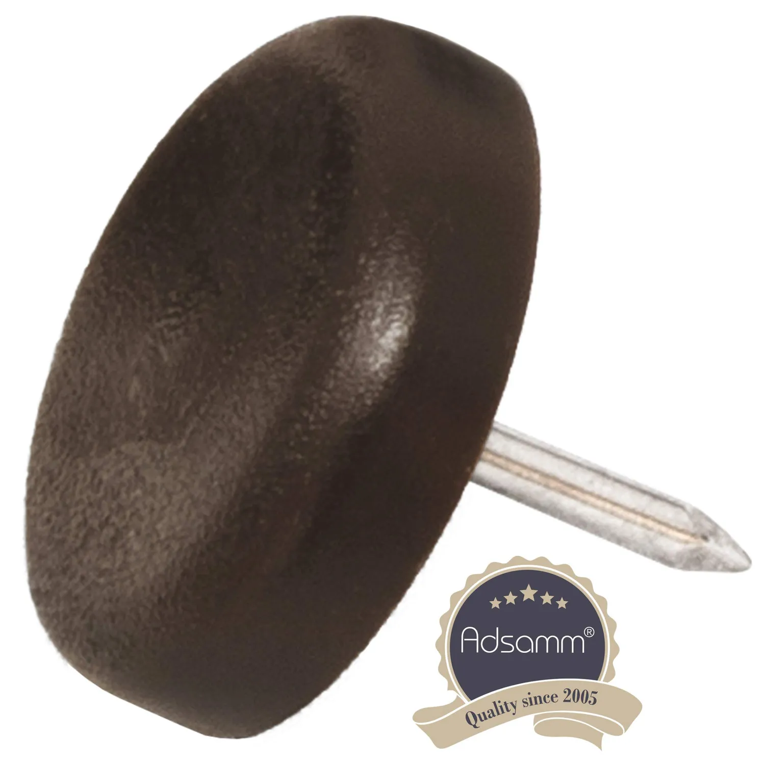 Adsamm 22 mm pattini marroni 100 pezzi con chiodo legno