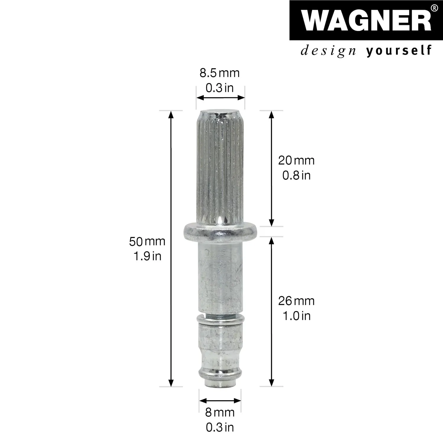 Wagner RO 0096 perno scanalato 2 pezzi 8,5/8 mm acciaio