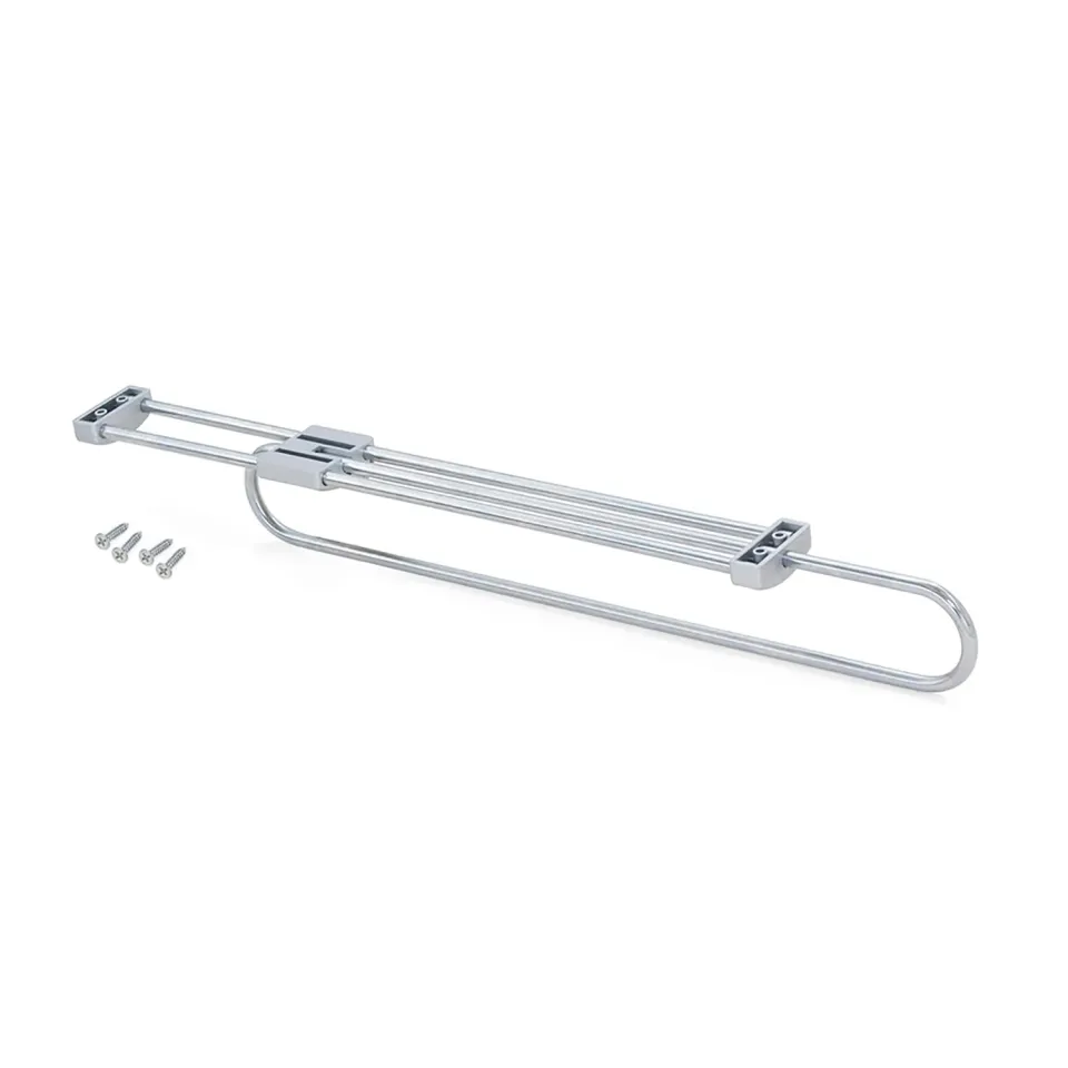 Emuca 7085225 Appendiabiti Estraibile 400mm Acciaio Grigio
