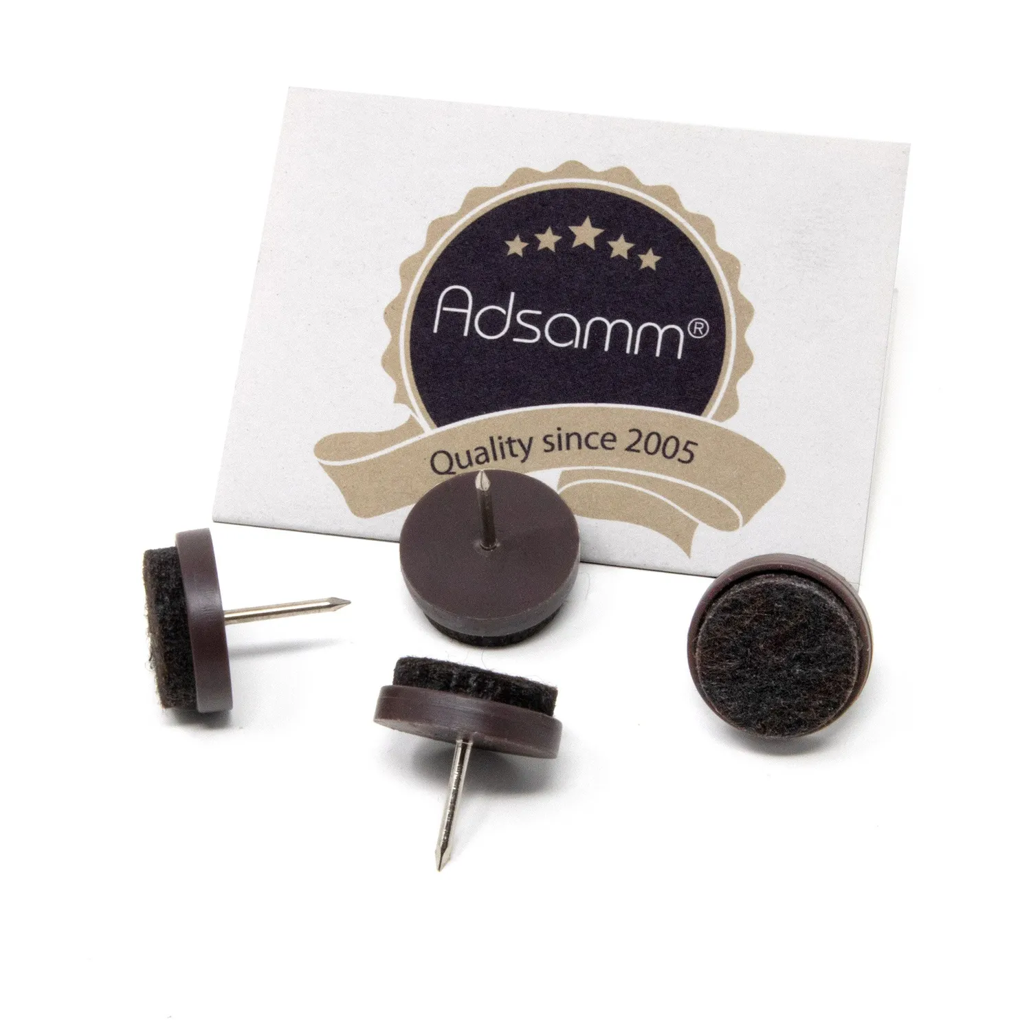 Adsamm Feltrini con Chiodo Marroni Ø 20 mm 4 pz