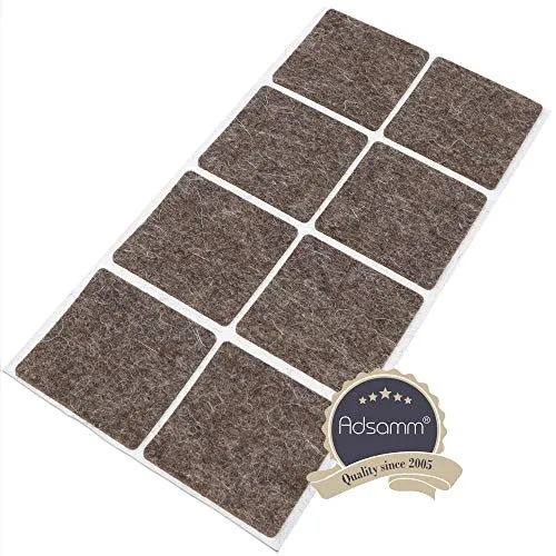 Adsamm Feltrini Lana 50x50 mm Marrone 8 Pezzi Extra Soft