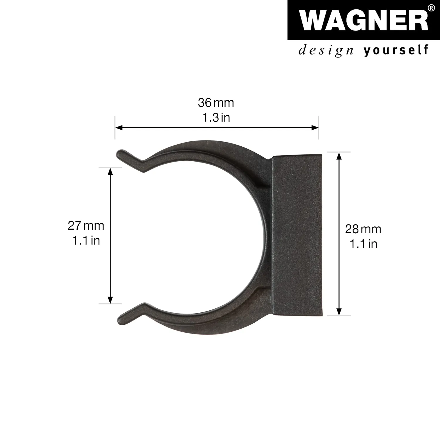 Wagner 12041400 clip fissaggio piedini 2 pezzi nere