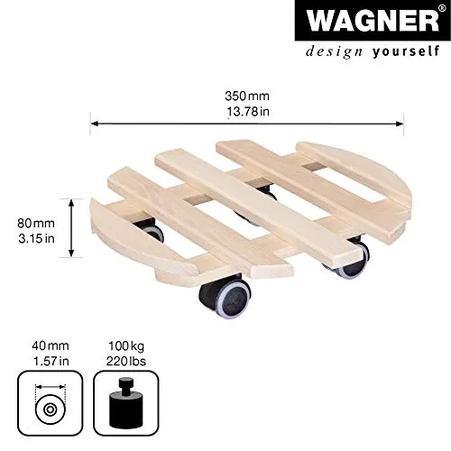 Wagner Paletti carrello piante sottovaso rotondo faggio