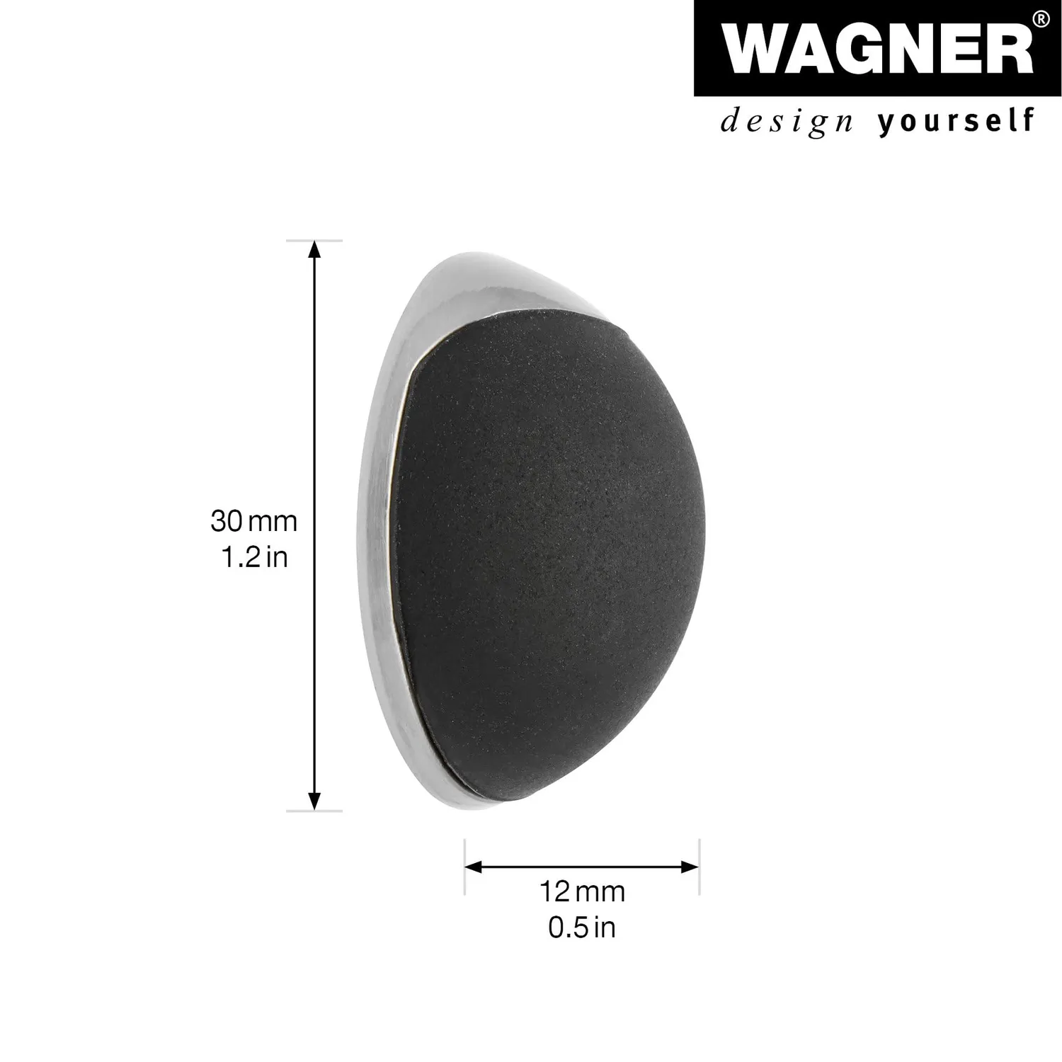 WAGNER Fermaporta muro Ø30x12 mm zinco argento nero
