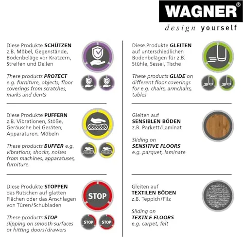 Wagner 15056424 tappi per tubi 24 pezzi trasparenti feltro