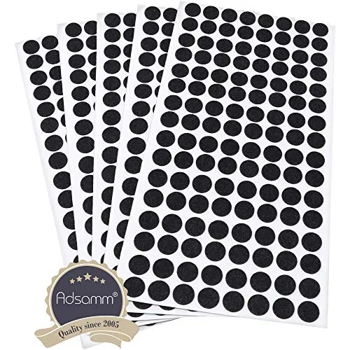 Adsamm ultrasottili feltrini rotondi ø12 mm neri 640 pezzi sottili
