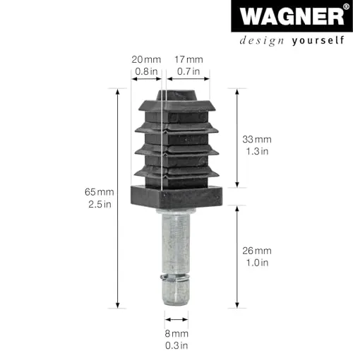 Wagner RO 0084 perni con manicotto quadrato 2 pezzi Ø 8 mm acciaio