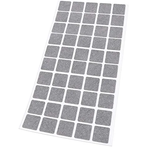 Adsamm feltrini ultrasottili quadrati 20x20 mm grigi 50 pezzi viscosa