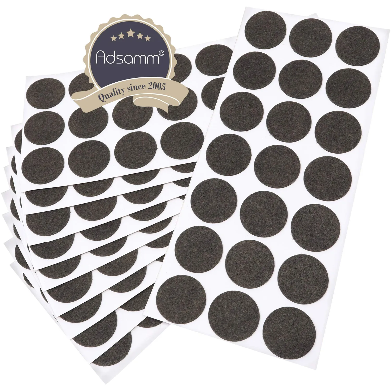 Adsamm ultrasottili feltrini per mobili rotondi Ø30mm marroni 210pz 1,5mm