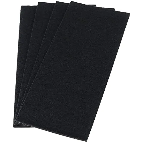 Adsamm Fogli Feltro Adesivo Neri 80x180 mm Rettangolari 4 Pezzi 3,5 mm