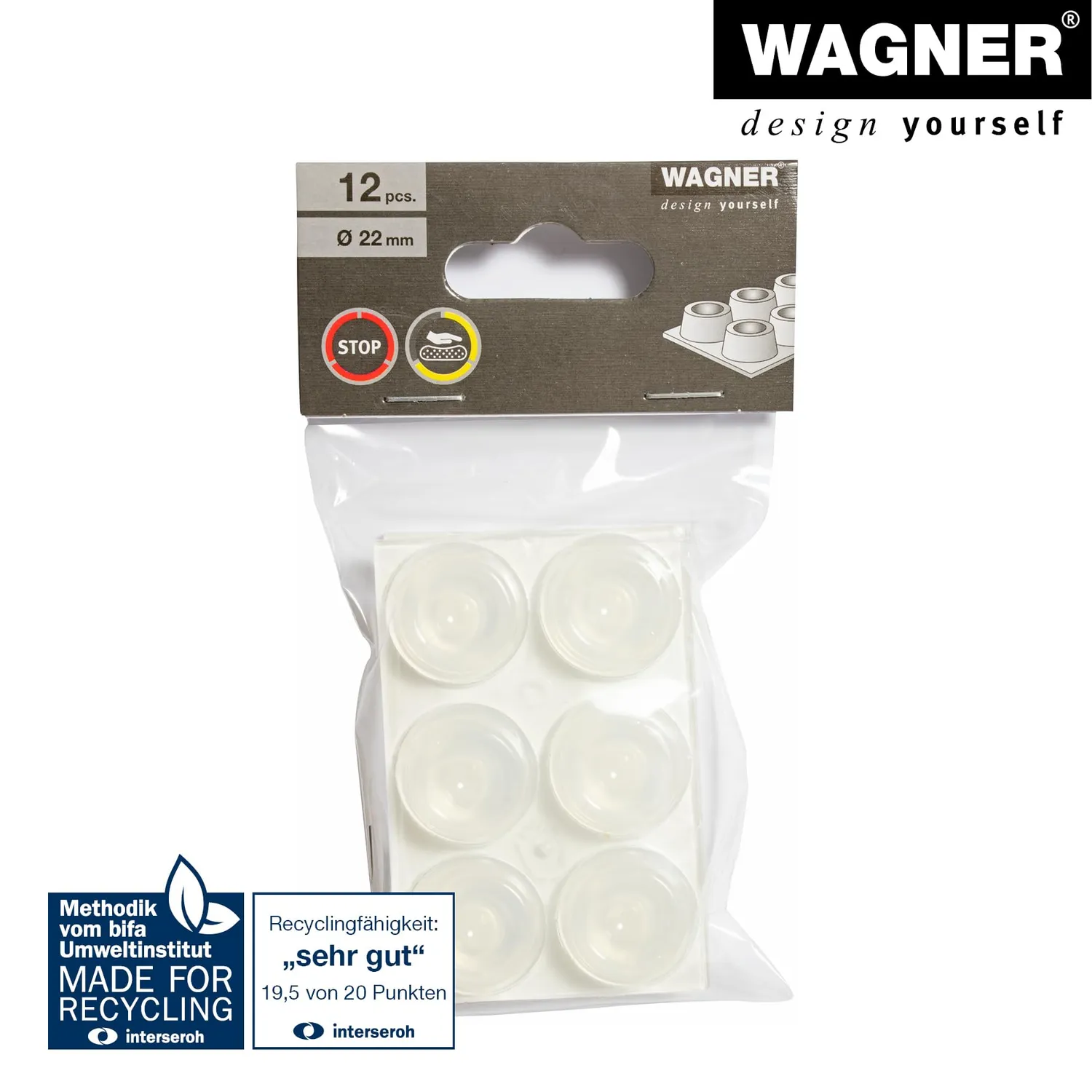 Wagner EH 3020 15302099 paracolpi adesivi Ø22x10 mm 12 pz