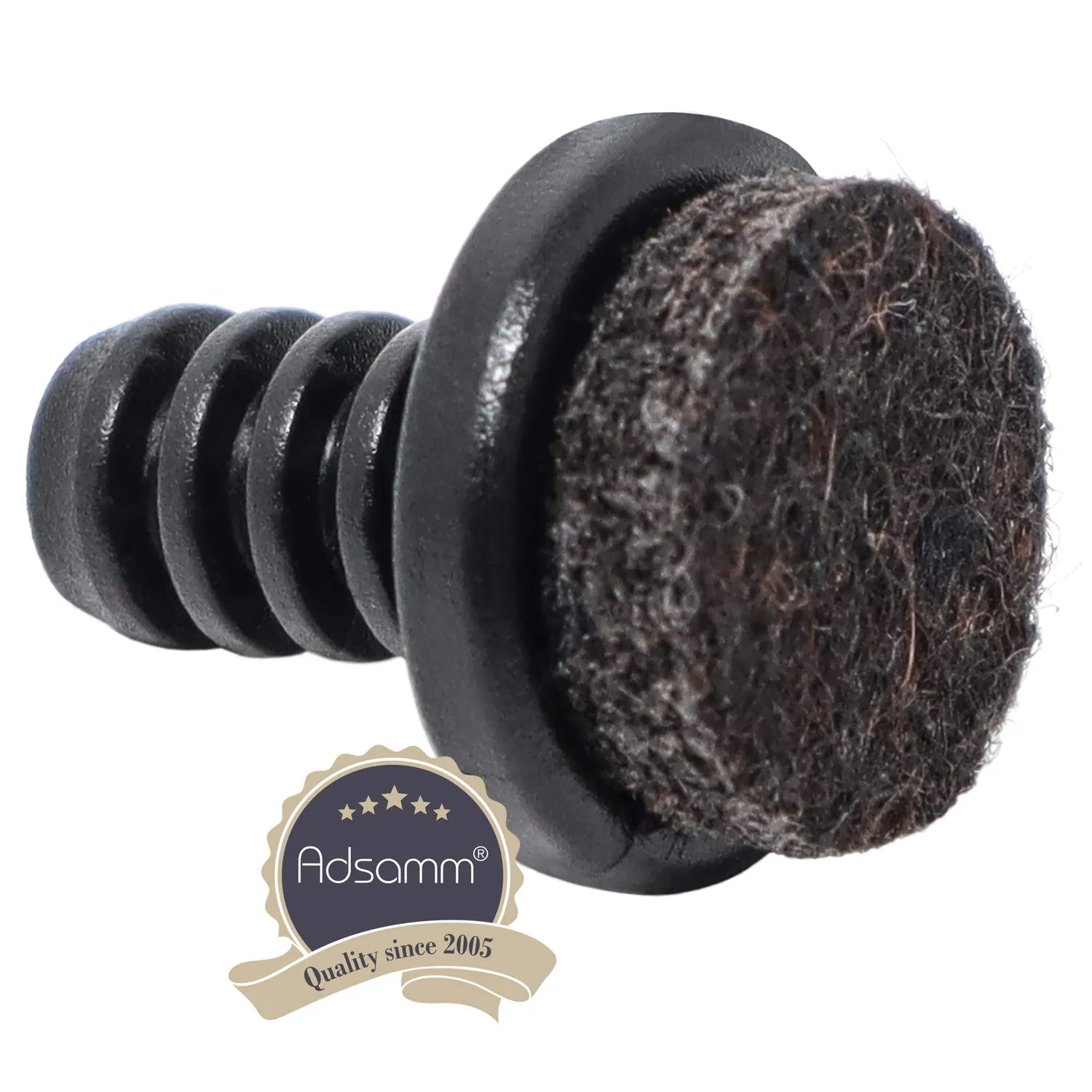 Adsamm Ø 8-9 mm puntali alettati con feltro 4 pezzi neri 5 mm