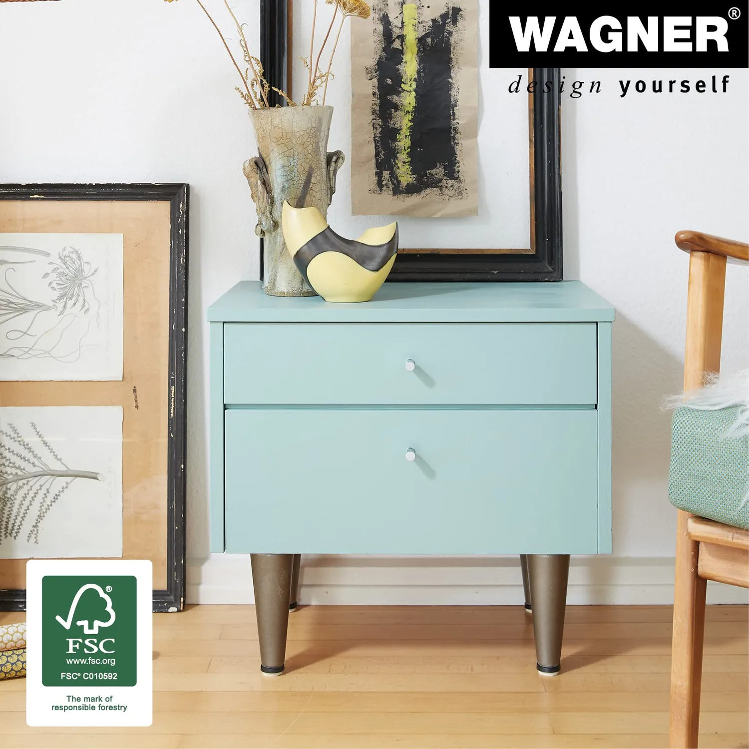 Wagner Design 12771401 gamba faggio argento 160 mm