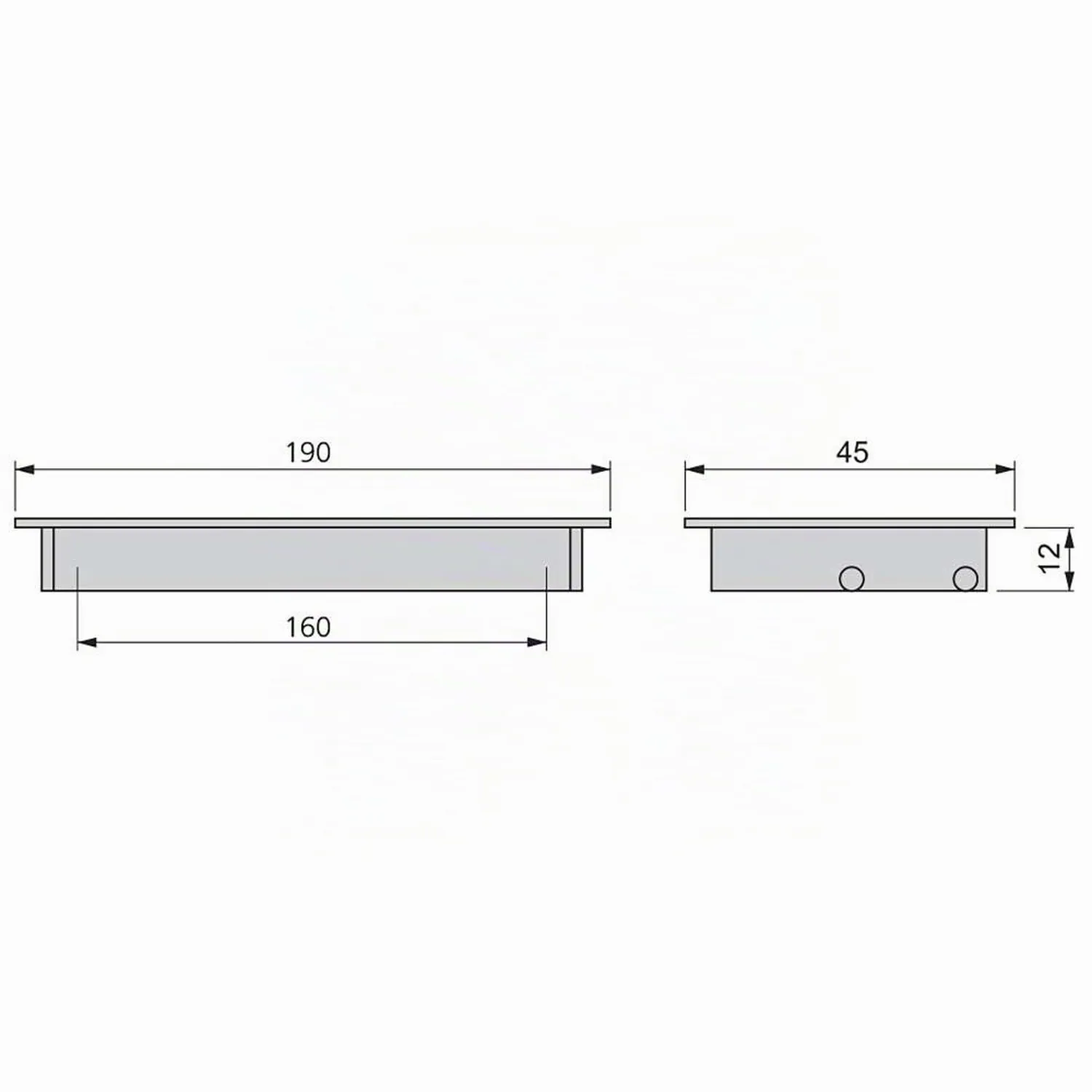 Emuca Maniglie Mobile 160 mm L190 Alluminio Opaco 5 pz