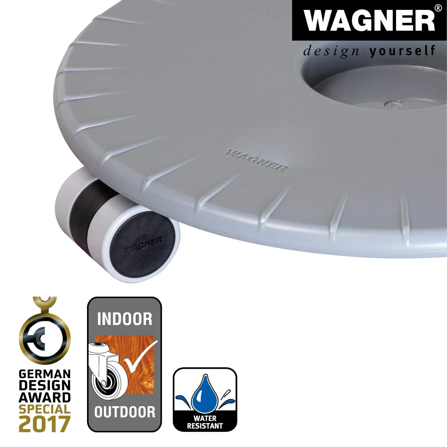 Wagner Flat 20044101 carrello piante rotondo 30 cm grigio