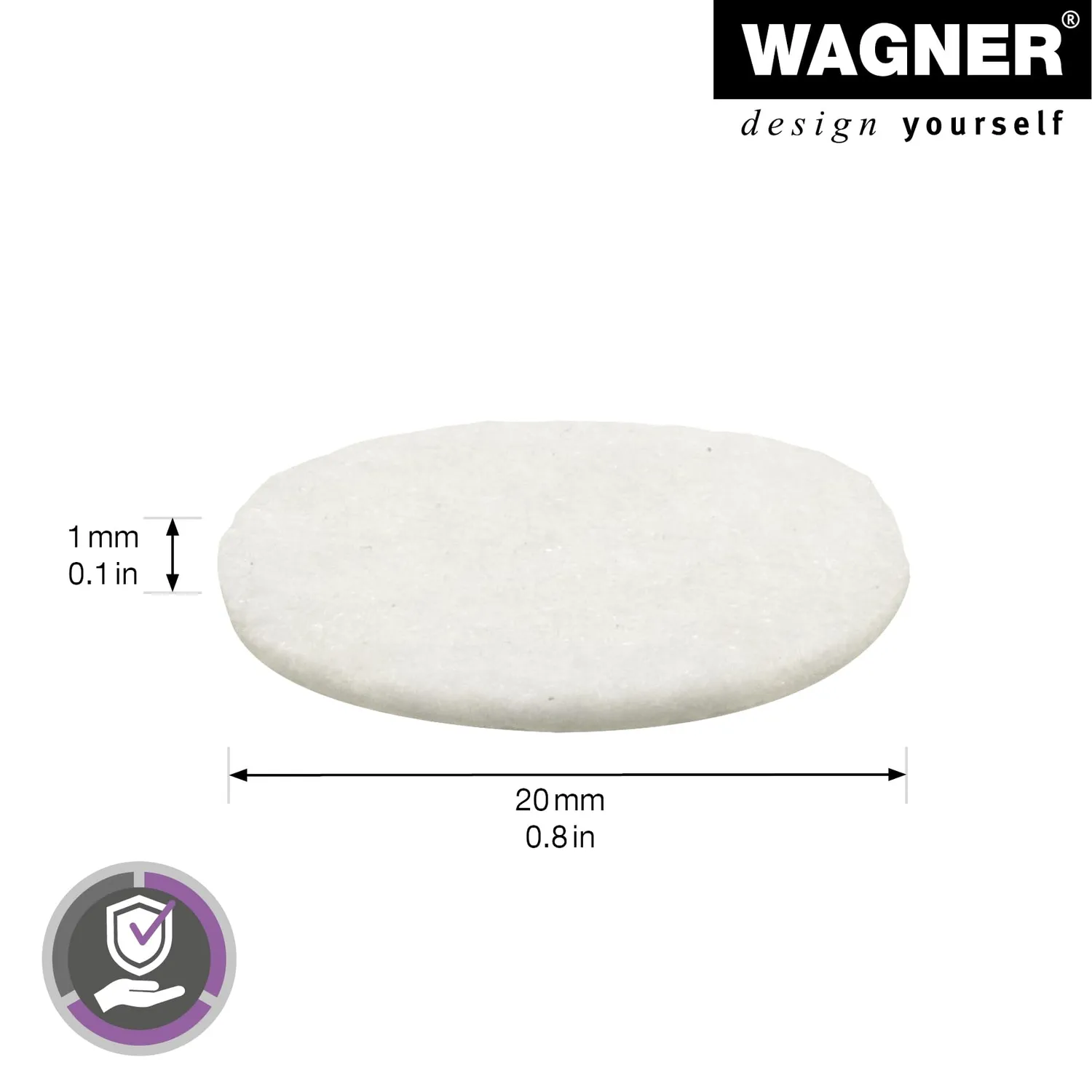 Wagner 15002099 feltrini morbidi bianchi 20 mm 24 pezzi