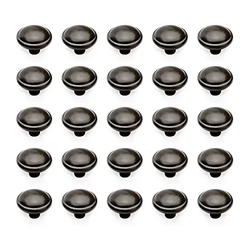 Emuca 9160014 pomolo per mobile nero 32 mm 25 pezzi zama