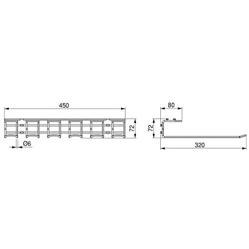 Emuca portabicchieri 5 linee 320 mm acciaio cromato