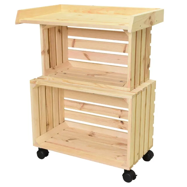 WAGNER GreenTABLE tavolo fiori legno 80x60x40cm con ruote