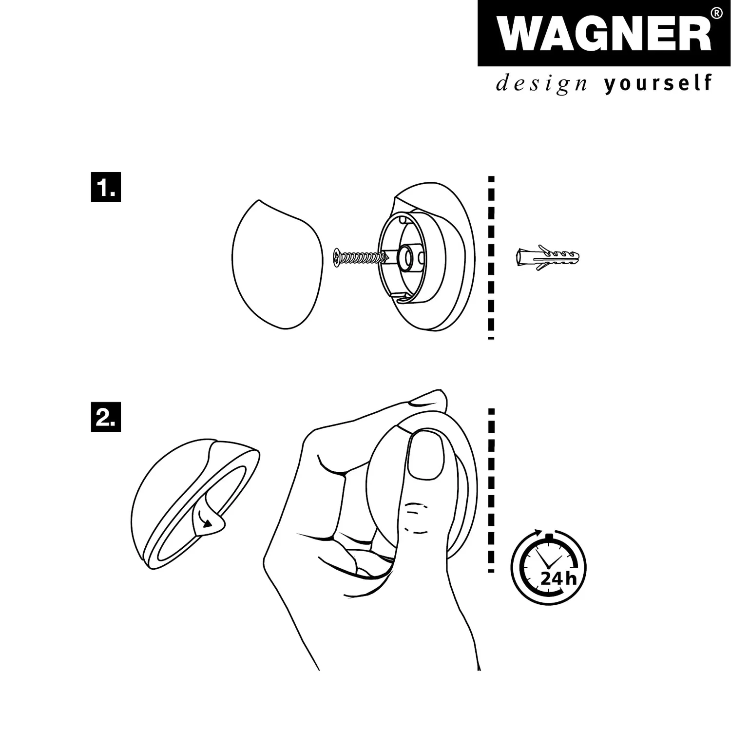 Wagner 15512311 fermaporta a parete bianco Ø30 mm effetto inox