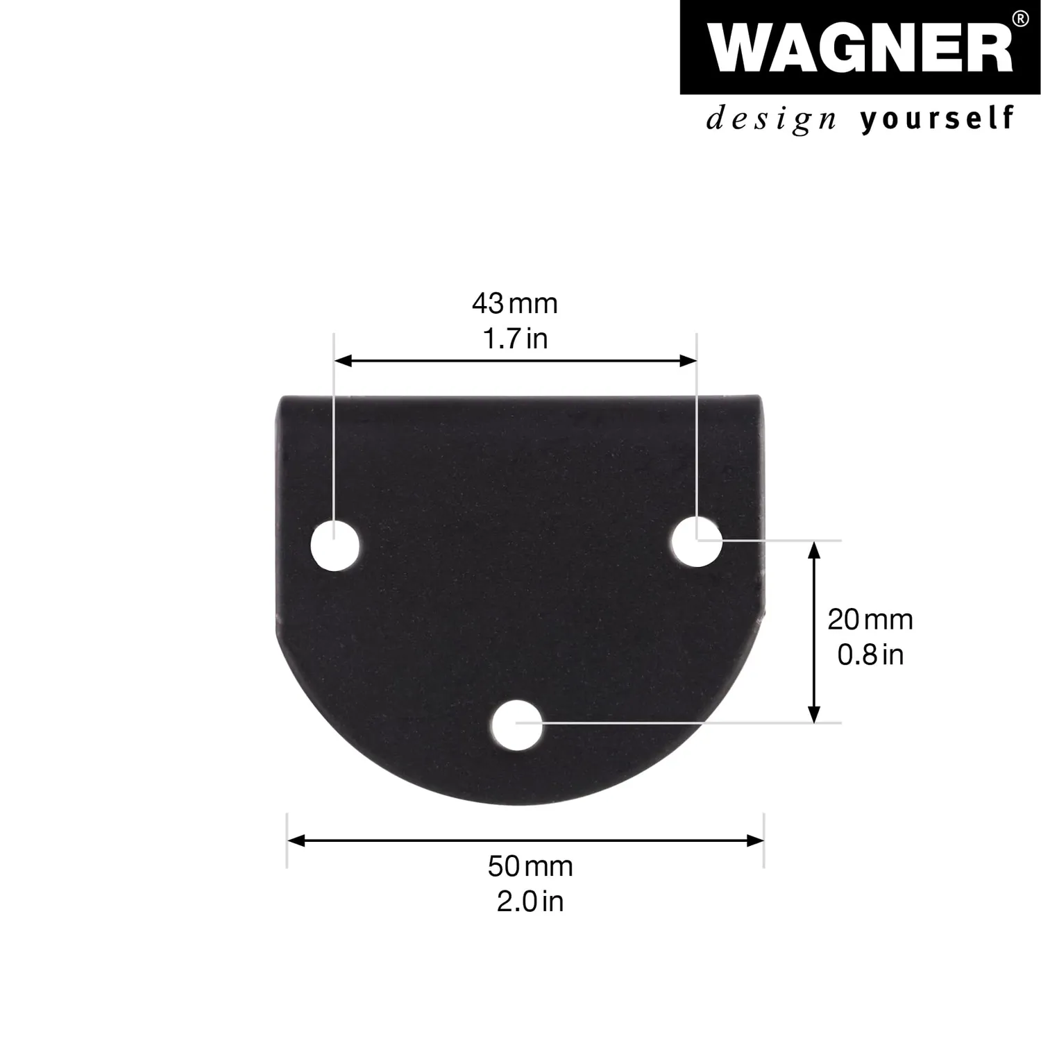 Wagner Z-Style 12018001 gamba mobili nera 8 cm