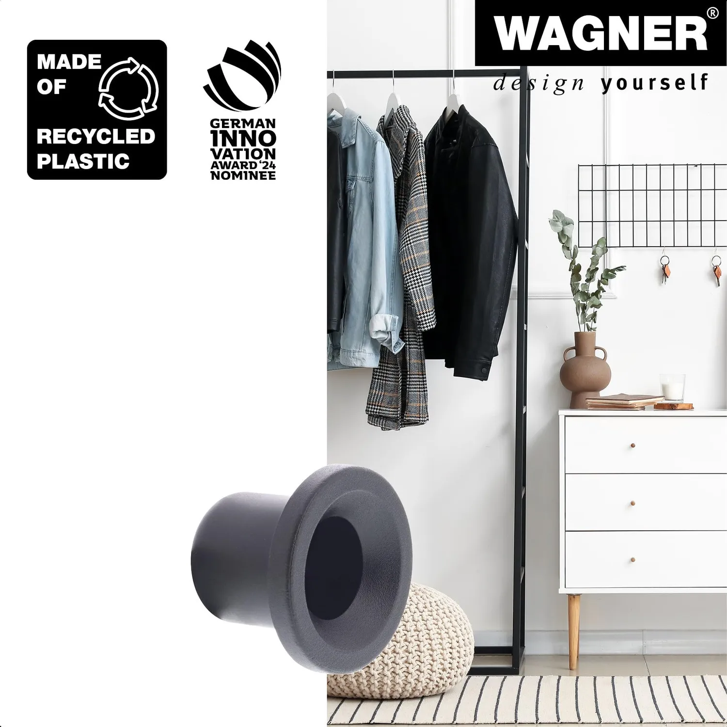 Wagner hooks4home Rotondo EH 0450 gancio parete Ø 40 mm plastica