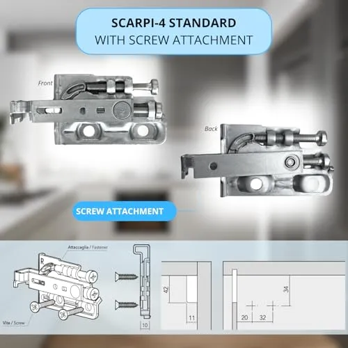 Indaux Scarpi-4 attaccaglia mobili sospesi 270 kg kit vite
