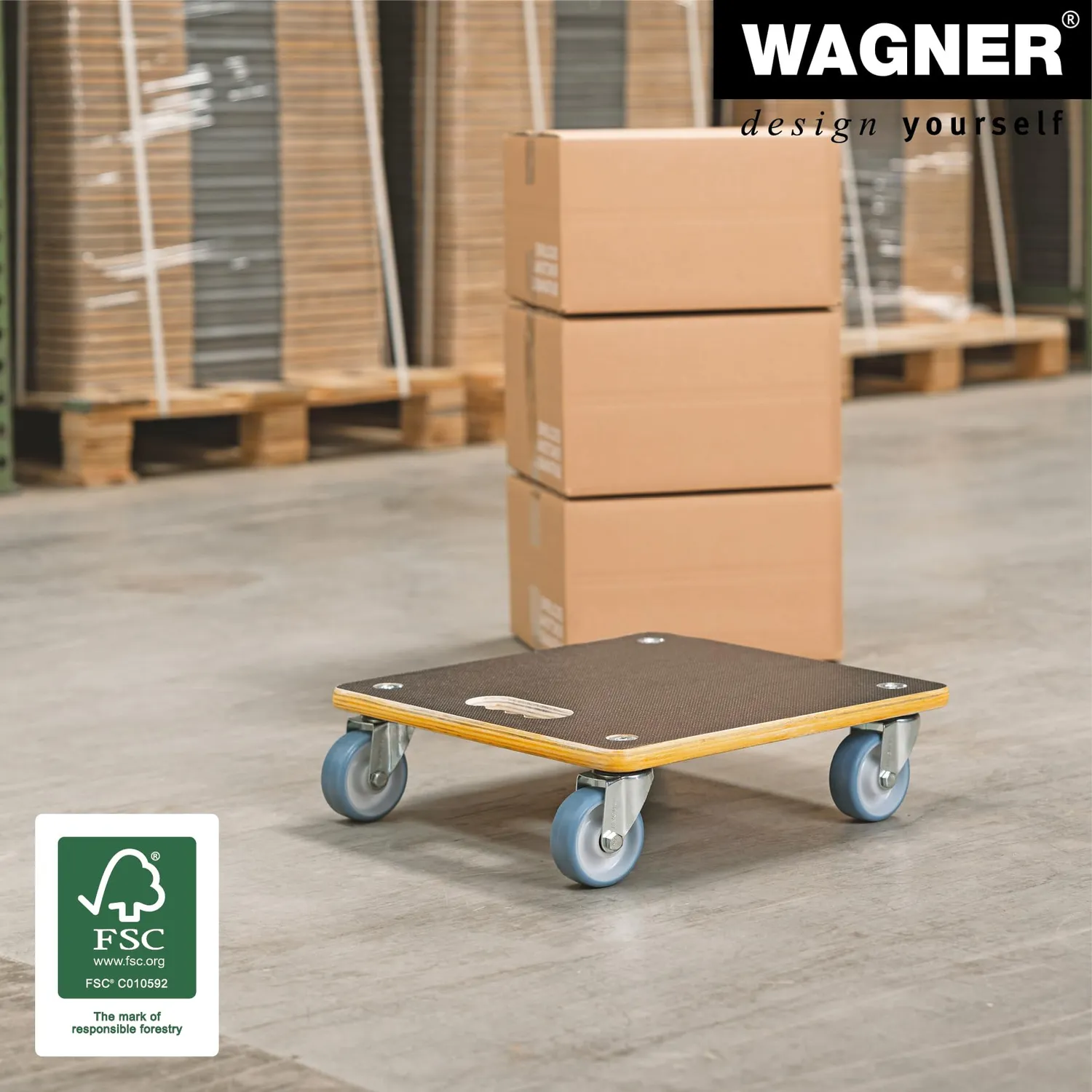 Wagner MaxiGrip Carrello Trasporto 38x38 cm 300 kg