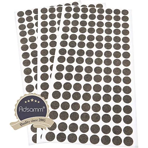 Adsamm ø 12 mm feltrini autoadesivi marrone 384 pezzi ultrasottili