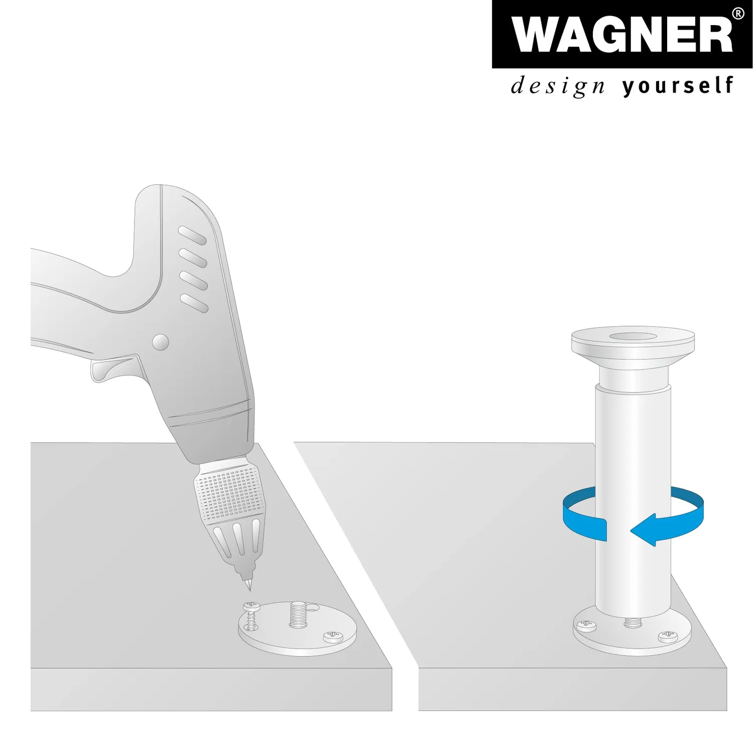 Wagner Design ST 0370 gamba mobile regolabile 100-118 mm inox