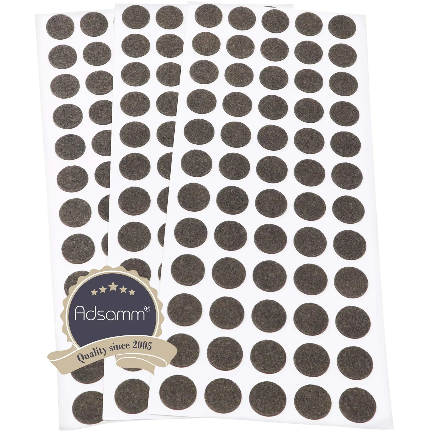 Adsamm feltrini autoadesivi rotondi 14 mm marrone 180 pezzi fini