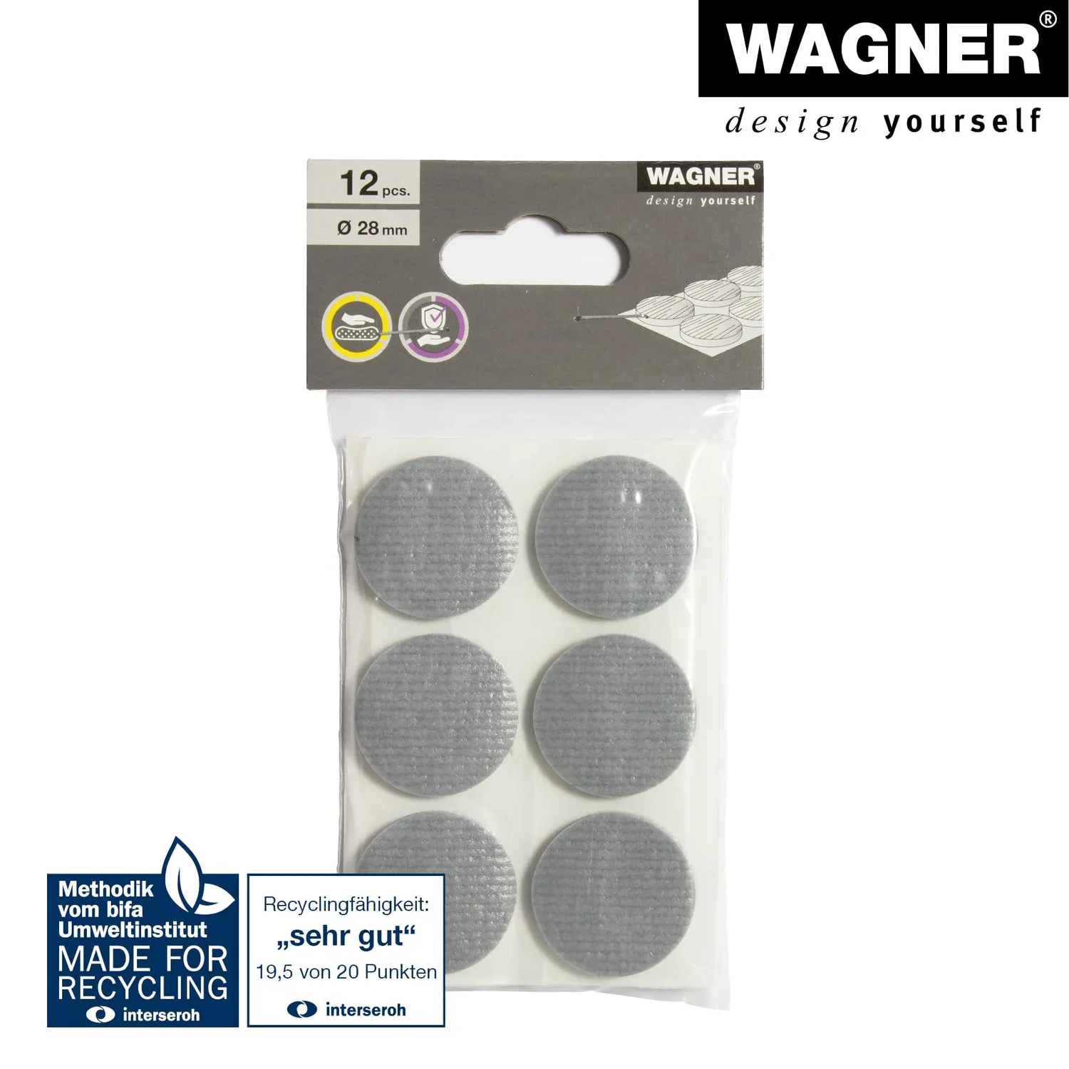 Wagner 16032899 Soft Pads EVA Mix 28mm 12 Pezzi Grigi