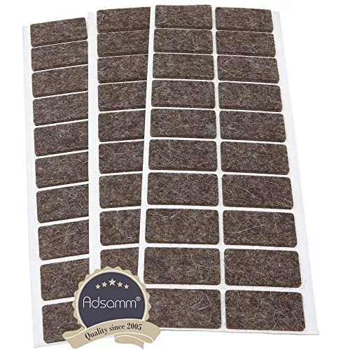 Adsamm feltrini autoadesivi 20x40 mm marroni 60 pezzi lana