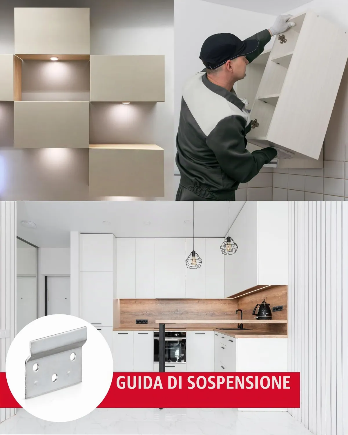 Gedotec guida sospensione pensili 6 pezzi 60 mm zincato