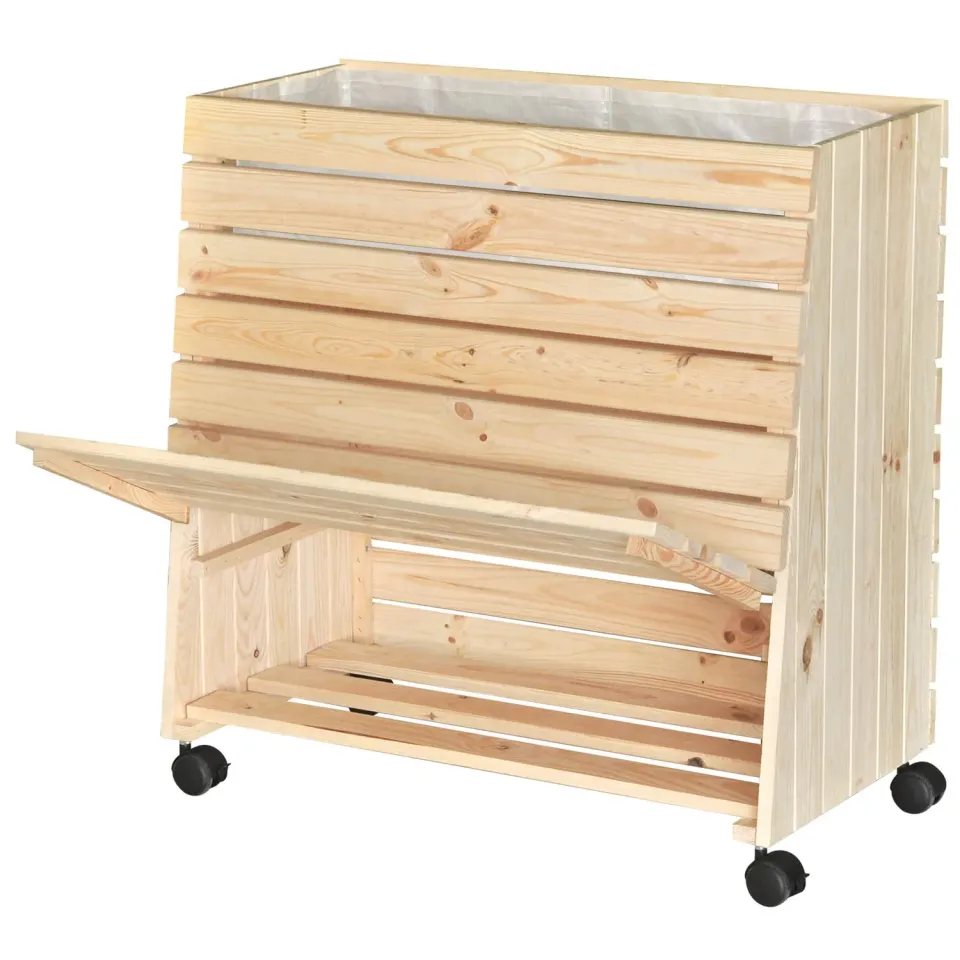 WAGNER GreenBOX L fioriera rialzata legno 79x80x43 cm con ruote