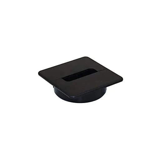 Emuca passacavo quadrato incasso 94x94mm nero 6 pezzi