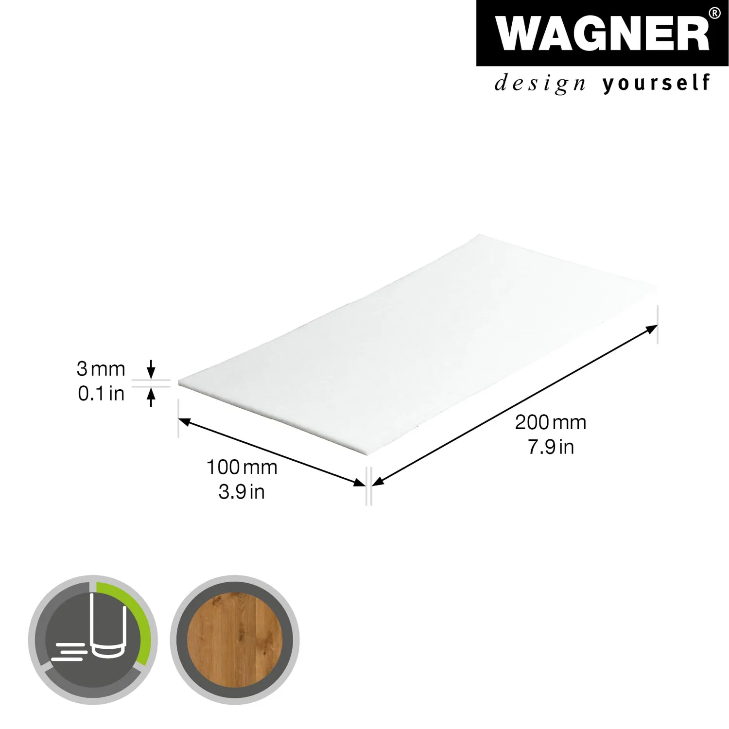 Wagner EH 1751 feltro adesivo foglio bianco 100x200 ritaglio