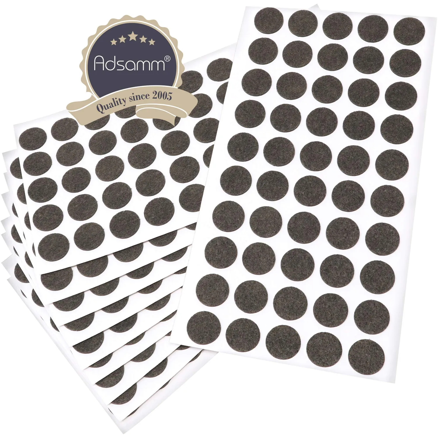 Adsamm Ultrasottili Ø 16 mm Feltrini Autoadesivi 500 pz Marroni 1,5 mm