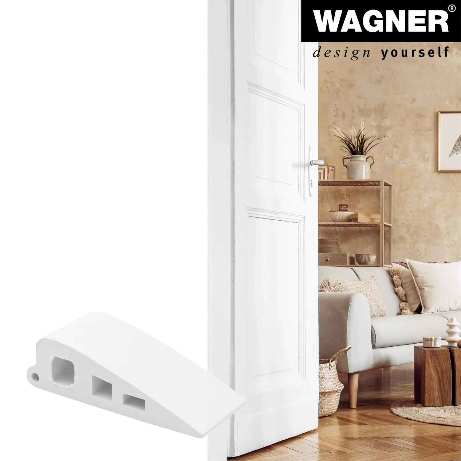 Wagner Coneo fermaporta cuneo gomma bianca 2 pezzi